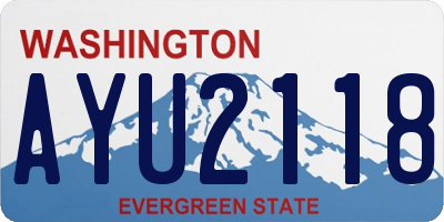 WA license plate AYU2118