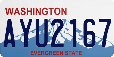 WA license plate AYU2167