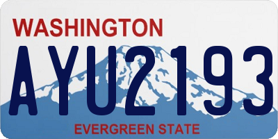 WA license plate AYU2193