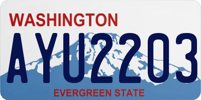 WA license plate AYU2203