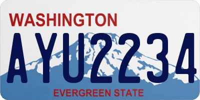 WA license plate AYU2234