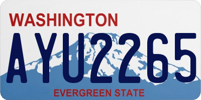WA license plate AYU2265