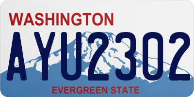 WA license plate AYU2302