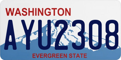 WA license plate AYU2308