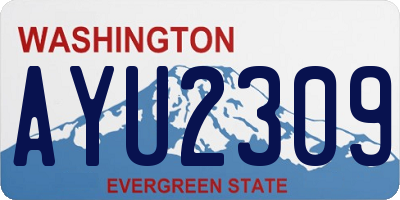WA license plate AYU2309