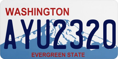 WA license plate AYU2320