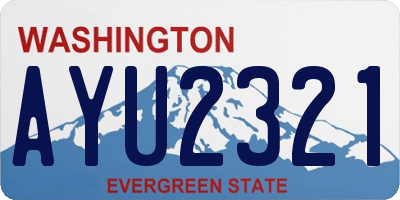 WA license plate AYU2321