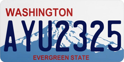 WA license plate AYU2325