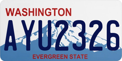 WA license plate AYU2326