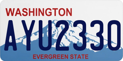 WA license plate AYU2330