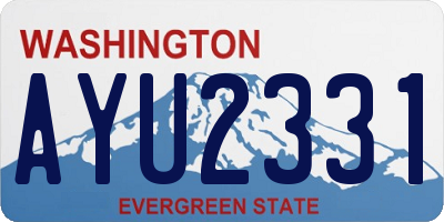 WA license plate AYU2331