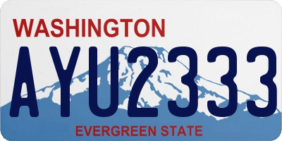 WA license plate AYU2333