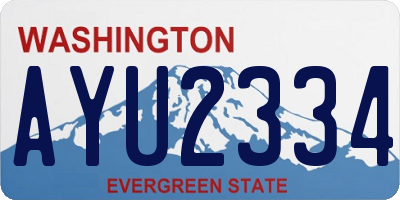 WA license plate AYU2334