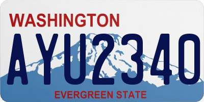 WA license plate AYU2340