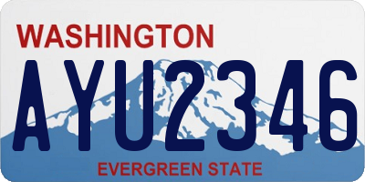 WA license plate AYU2346