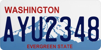 WA license plate AYU2348