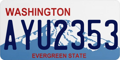 WA license plate AYU2353