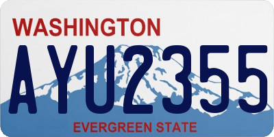 WA license plate AYU2355