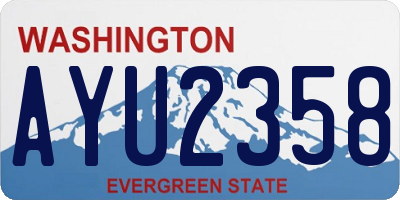 WA license plate AYU2358