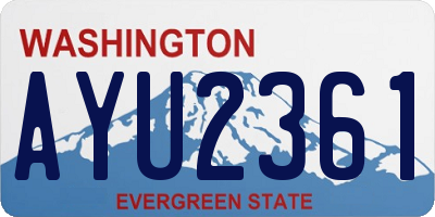 WA license plate AYU2361