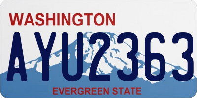 WA license plate AYU2363