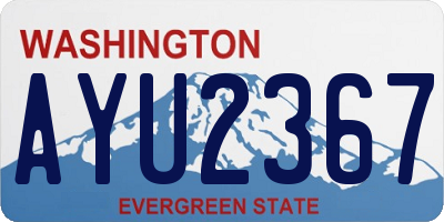 WA license plate AYU2367