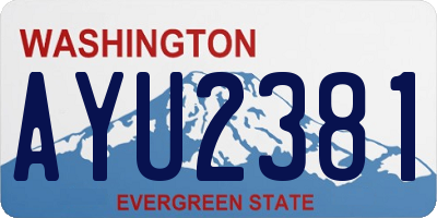 WA license plate AYU2381