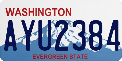 WA license plate AYU2384