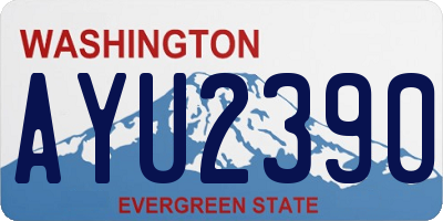 WA license plate AYU2390