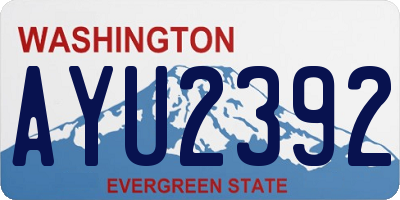 WA license plate AYU2392