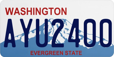 WA license plate AYU2400