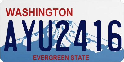 WA license plate AYU2416