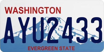 WA license plate AYU2433