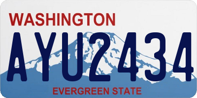 WA license plate AYU2434