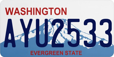 WA license plate AYU2533