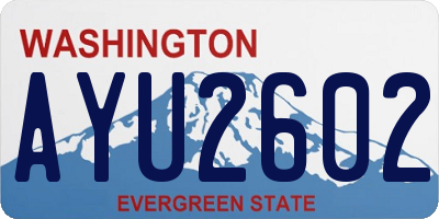 WA license plate AYU2602