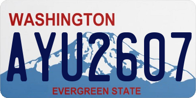 WA license plate AYU2607