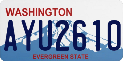 WA license plate AYU2610