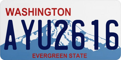 WA license plate AYU2616