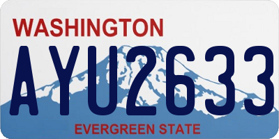WA license plate AYU2633