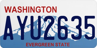 WA license plate AYU2635