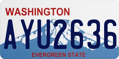 WA license plate AYU2636