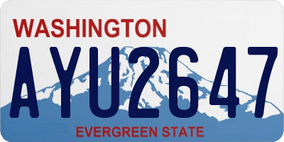 WA license plate AYU2647