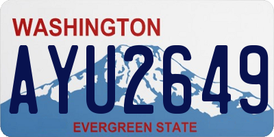 WA license plate AYU2649