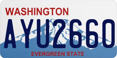 WA license plate AYU2660