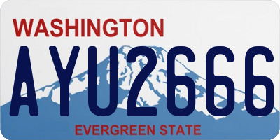 WA license plate AYU2666
