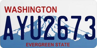 WA license plate AYU2673