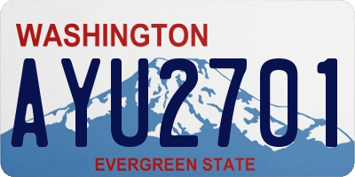 WA license plate AYU2701
