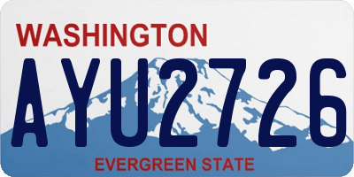 WA license plate AYU2726