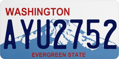 WA license plate AYU2752